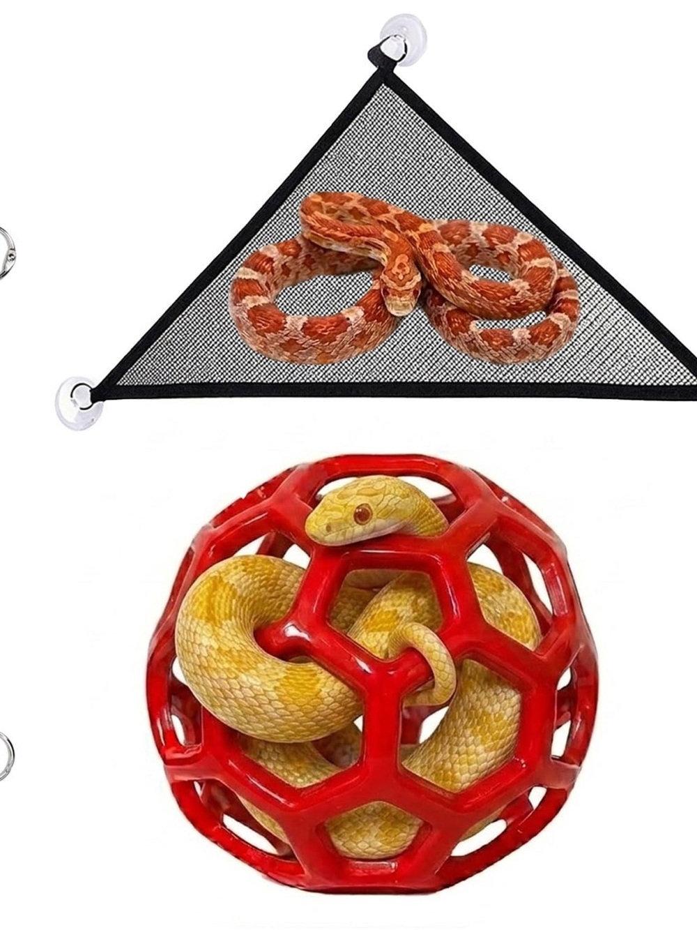 Small Pets Snake Enrichment Ball and Hammock Set - Black and Red